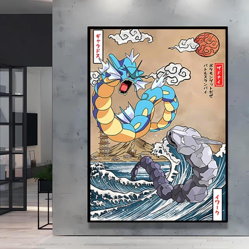 Poster and Painting  Mewtwo Charizard Christmas Gifts Home Room Picture Wall Art Classic Spray Printing Canvas Painting