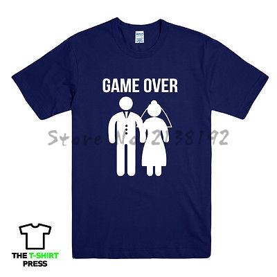 new arrived fashion UnisexS TSHIRT WIFE MARRIAGE HUSBAND NOVELTY GIFT WEDDING striped shirt Unisexs top tees