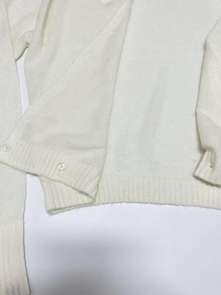 90s Club Cashmere Silk Blend Drape Neck Cardigan in Black/White