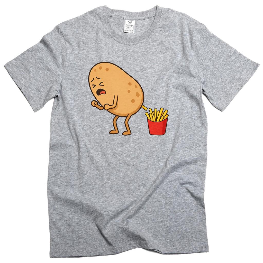 Men's Funny Fried Potato T-shirt How To Make Potato Fries Foodie Humorous Tee
