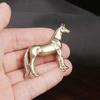 Retro Brass Solid Long Tail Horse Figurines Miniatures Feng Shui Ornaments Copper Zodiac Animal Mini Desktop Decoration Crafts