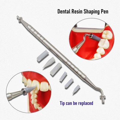 Pennelli per resina dentale Manico in acciaio inossidabile Strumenti adesivi per modellare la testa morbida in silicone per denti in porcellana Cemento composito