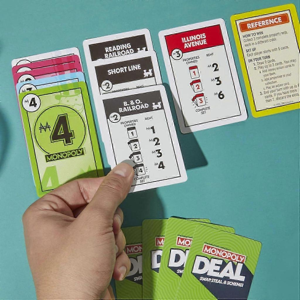 Deal Card Game Blue Box English Version – Fast Gameplay Family Property Trading Game