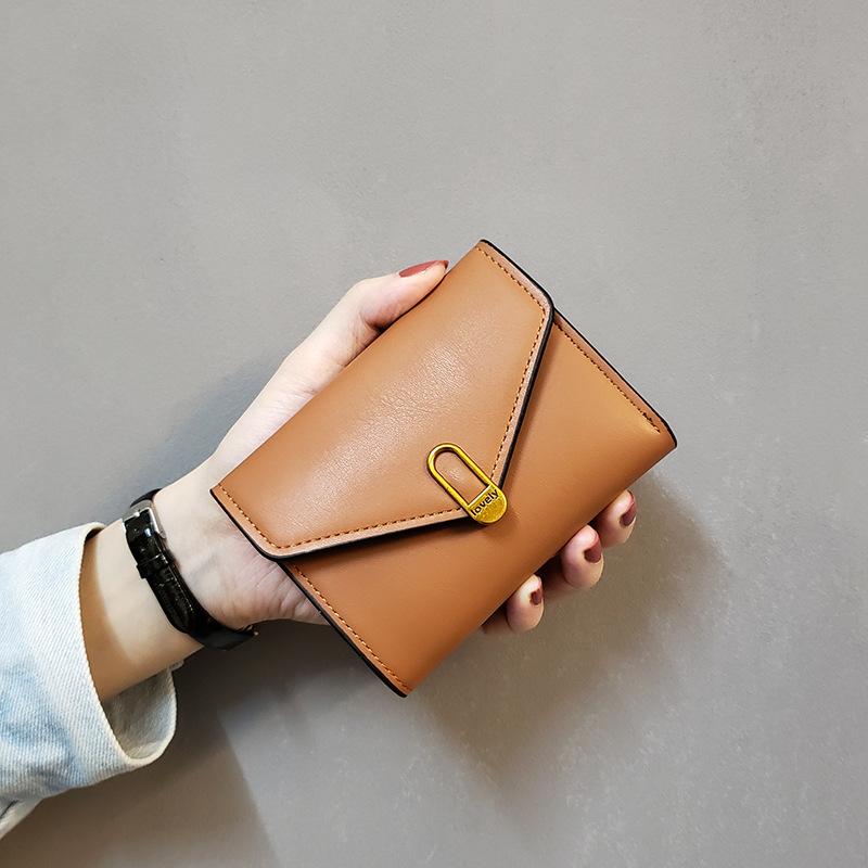 Women PU Leather Tri Fold Wallet Large Capacity Short Purse Envelope Flap Snap Closure Card Holder Coin Pocket ID Window Wallet