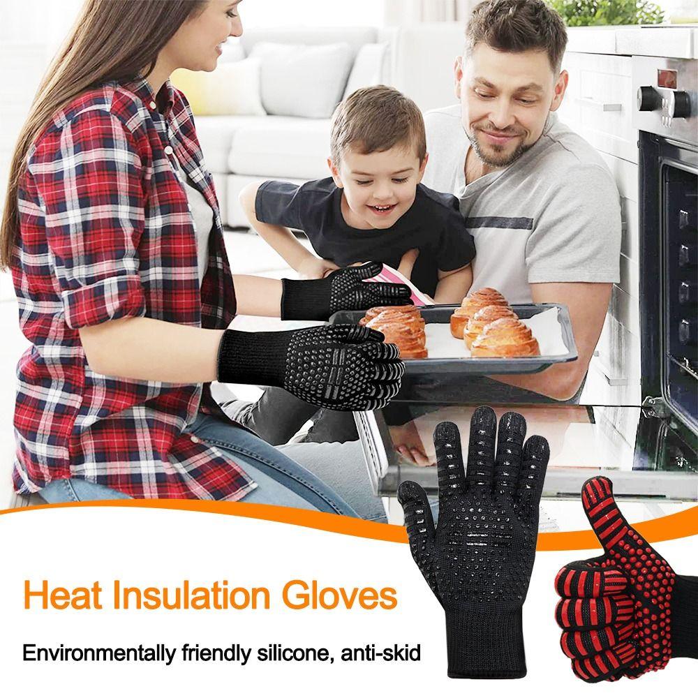 Resistência a Altas Temperaturas Resistente ao Fogo Isolamento Térmico Luvas de Churrasco Luva de Calor para Fogo Luvas de Forno