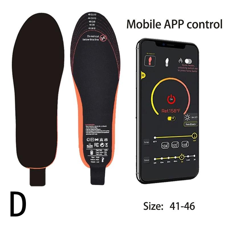 App-Steuerung Smart Beheizte Einlegesohlen Fußwärmepad für Wintercamping Outdoor Ski Einstellbare Temperatur Fußheizung Schuhpads