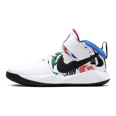 Team Hustle D9 PS Allover Logo - White Kids Sneakers Hyper-Royal University-Red Black CW5816-100