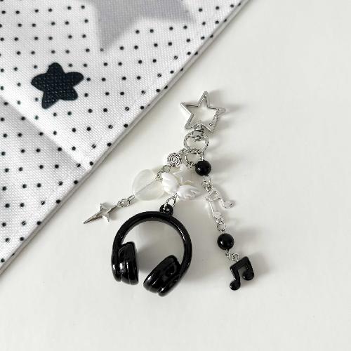 Portachiavi Creativi Cuffiette Piccole Colore Argento Portachiavi Cuffiette Ciondolo Carino per Cellulare per Donna