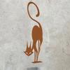 Rusty Wrought Iron Halloween Cat Garden Statue Decoration