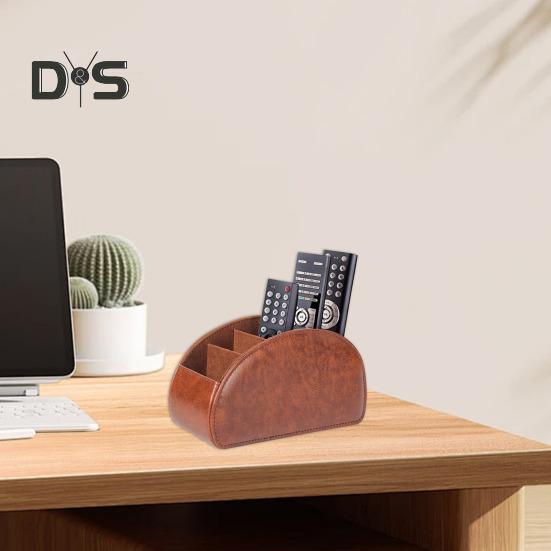 Remote Control Holder Storage Box with 5 Compartments Large Capacity Remote Control Storage Organizer Pen Holder