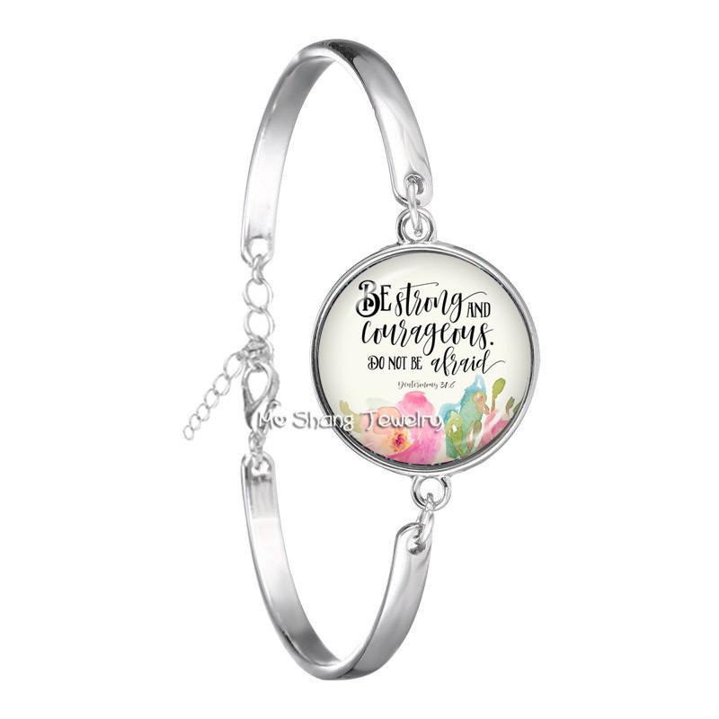 Neues Mode-Bibelvers-Armband Handgefertigtes Glasarmband Schriftzitat Schmuck Christliches Geschenk für Frauen Männer