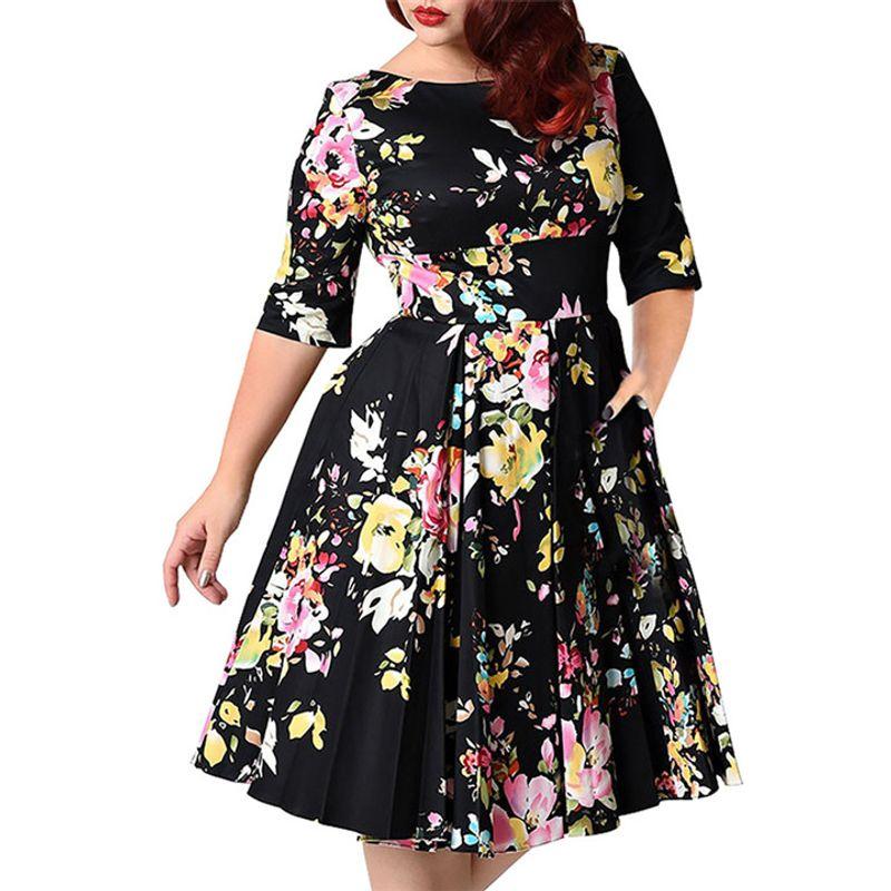 Fashion Women Dress plus Big Size 3XL-9XL Ladies Print Skirt