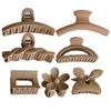 Fashion Frosted Brown Hair Clip  Ladies Temperamen Hairpin Large  Back of Head Shark Clip Korean Style  Hair Accessories