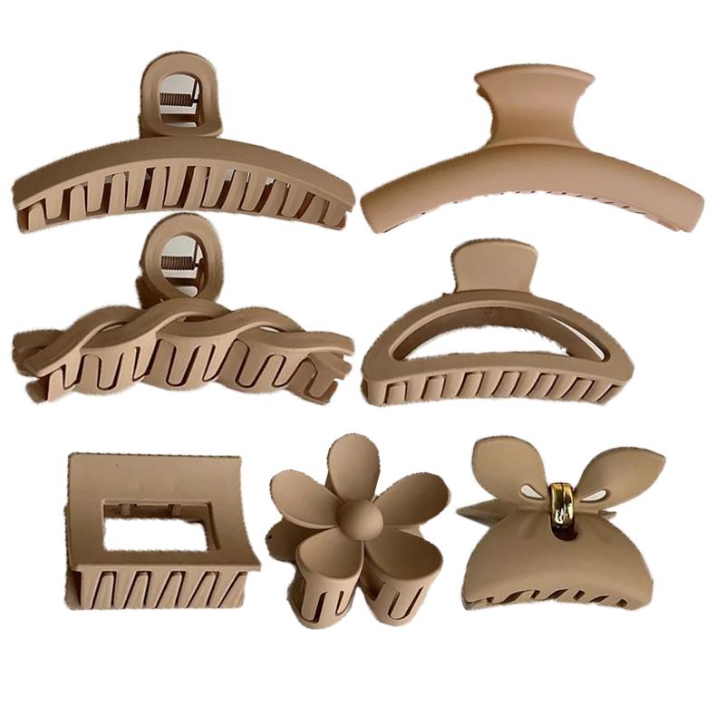 Fashion Frosted Brown Hair Clip  Ladies Temperamen Hairpin Large  Back of Head Shark Clip Korean Style  Hair Accessories