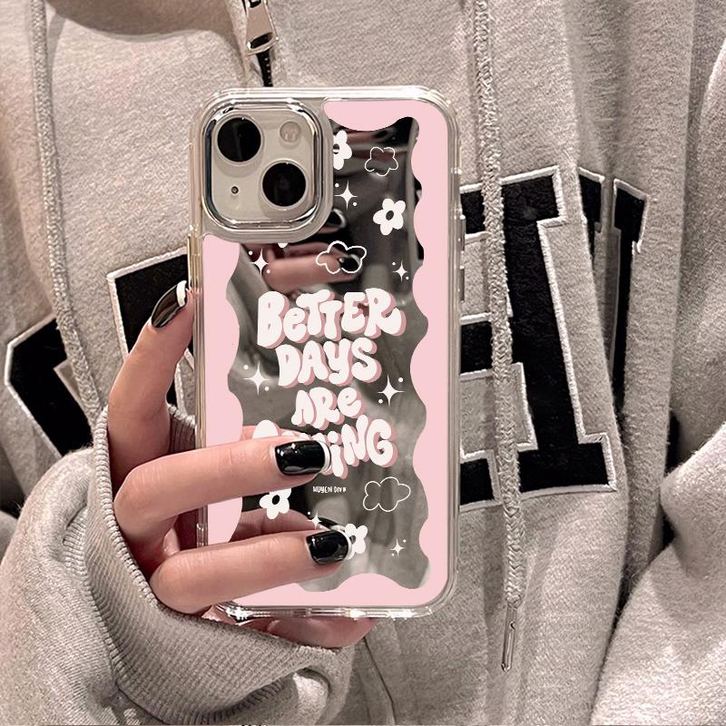Fundas para teléfonos móviles para iPhone 11 13 XR 15 Pro Max 12 14 Pro Max Funda iPhone 16 XS Max Funda protectora con espejo Espejo Exquisito Dibujos animados Impermeable