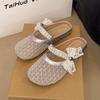 Flat-bottomed French bag head half slippers outer wear women's shoes spring and summer 2025 new mesh breathable soft-soled sandals