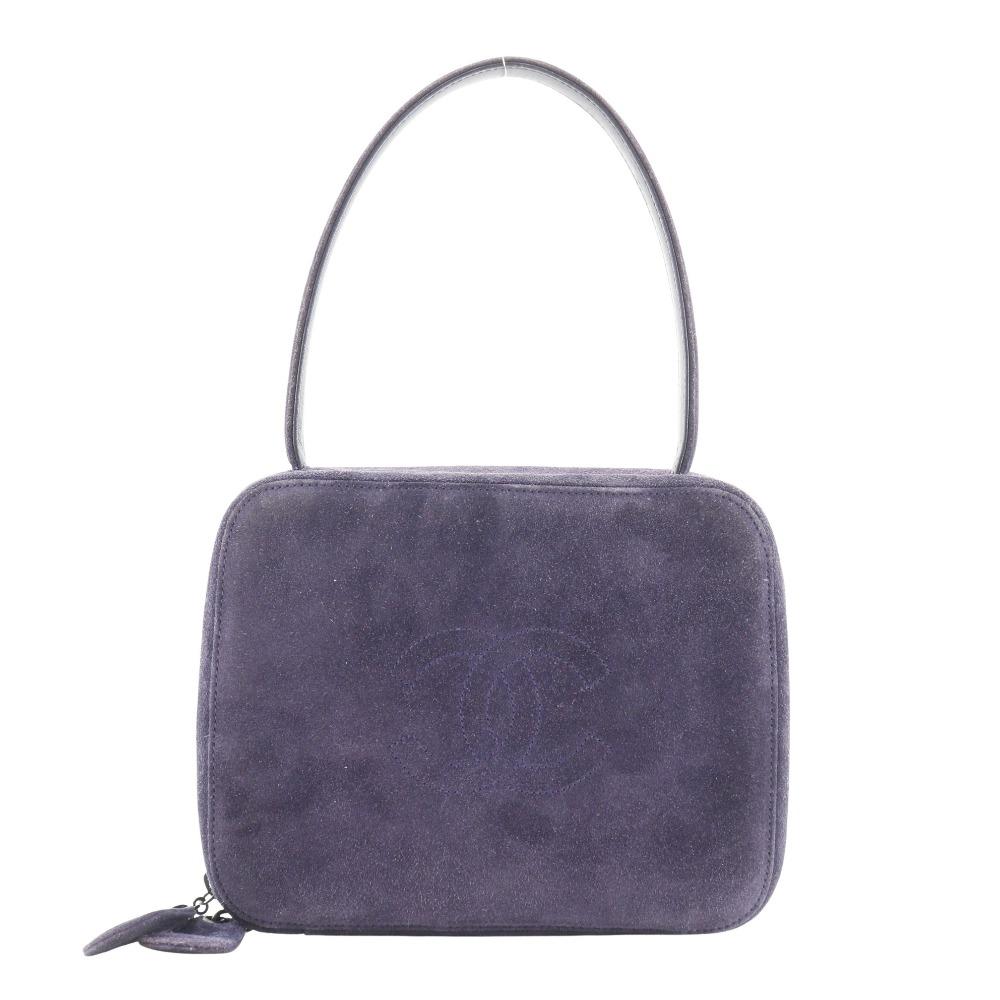 

CHANEL One handle Handbag COCO Mark purple Suede Women Used