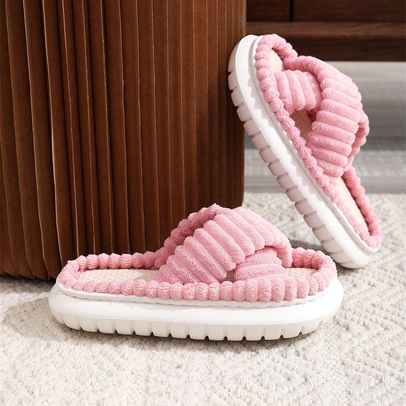 2023 Women's Suede & Furry Flat-Bottom Casual Slippers