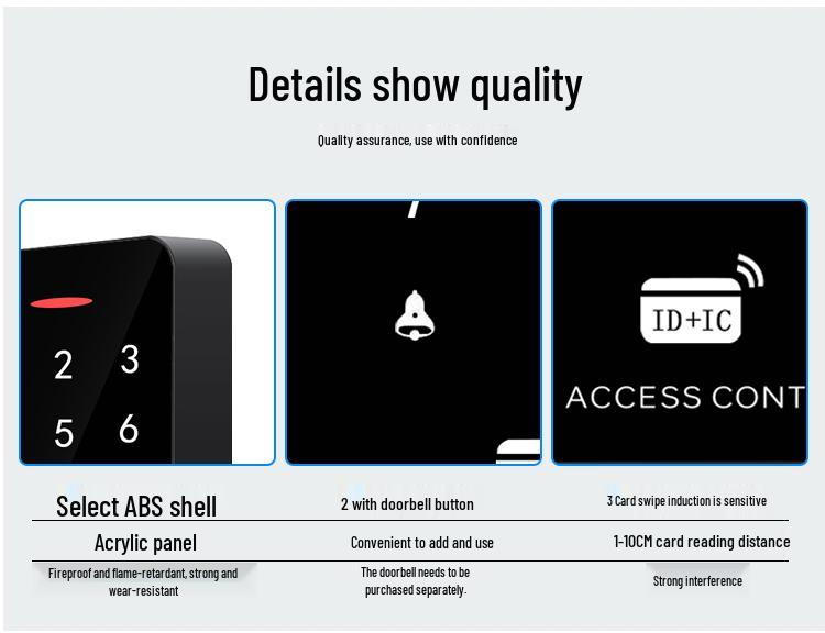 Dual-Frequency Waterproof Access Control System with Touch Password & NFC ID Card Reader