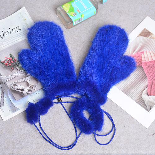 Fashion Winter Women Gloves Genuine 100% Real Mink Fur Glove Knitted Mittens Thick Warm Fur Gloves Mittens