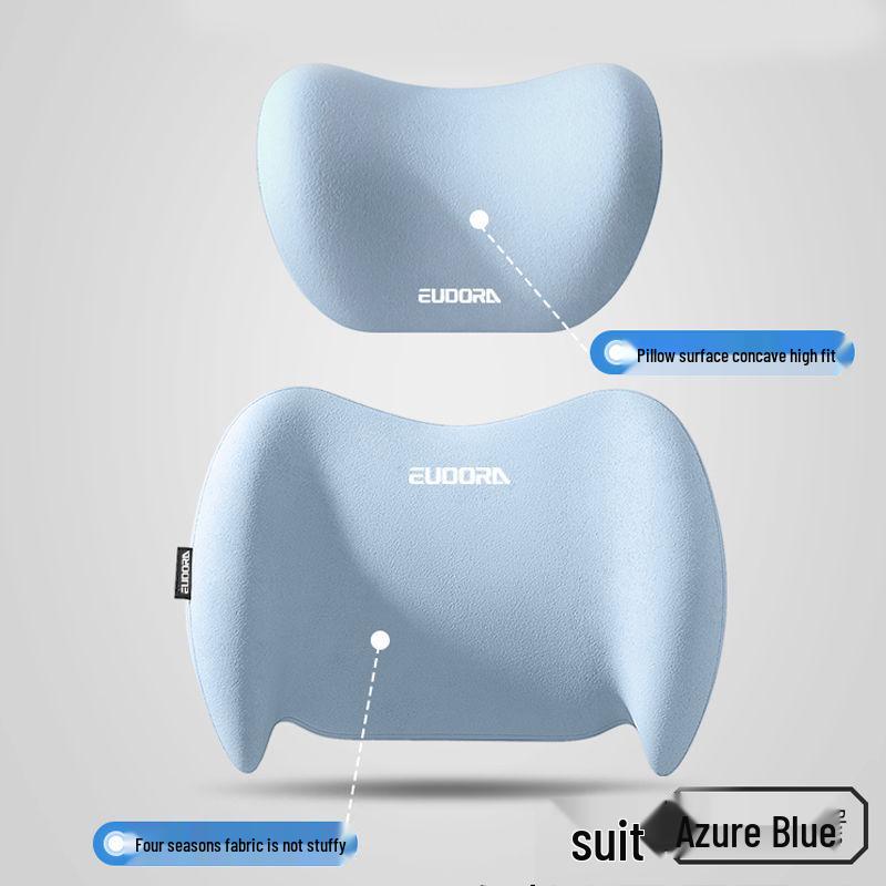 Car Lumbar Support Headrest & Back Cushion for Driving Comfort