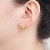 Nidin New Trendy Classic Design Heart Shape Charm Stud Earrings For Women Shiny Crystal Zircon Ear Jewelry Birthday Party Gifts