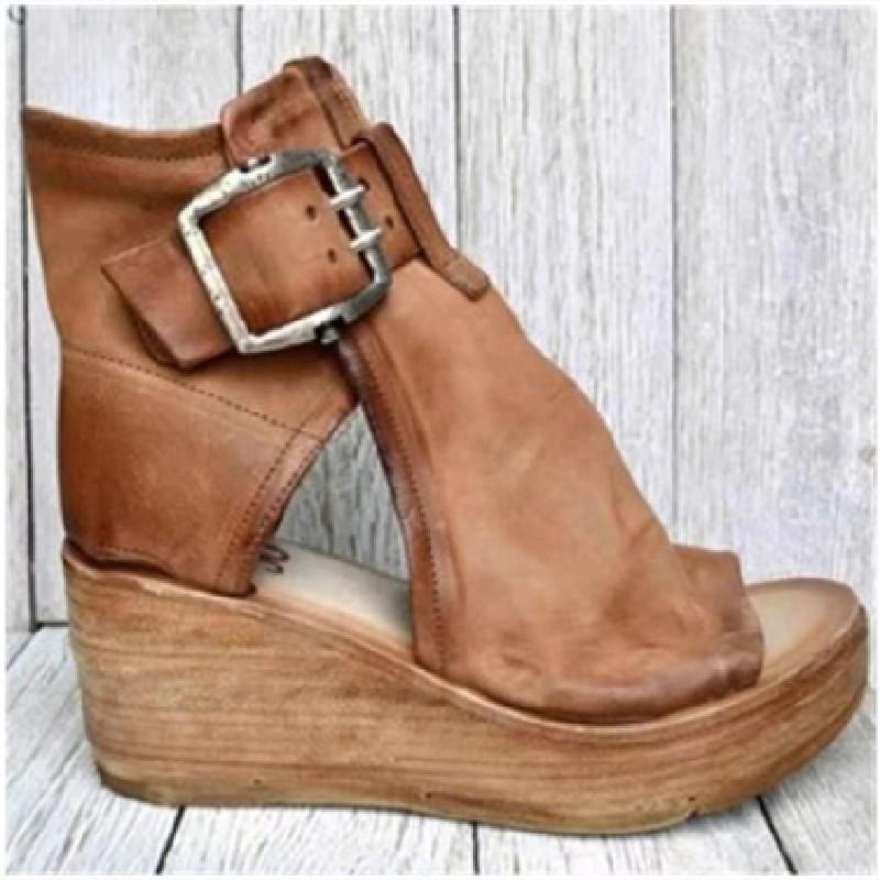 Roman Shoes Summer High Heel Fashion Shoes New High Top Wedge Heel Cool Boots Platform Fish Mouth Sandals Size