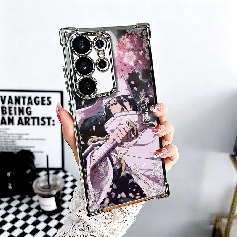 

Bleach Kuchiki Byakuya Plating Phone Case For Samsung Galaxy S24 S25 FE S26 Edge S23 Ultra S22 S21 Plus S20 Anti-Fall Airabag Co Samsung S26 Plus