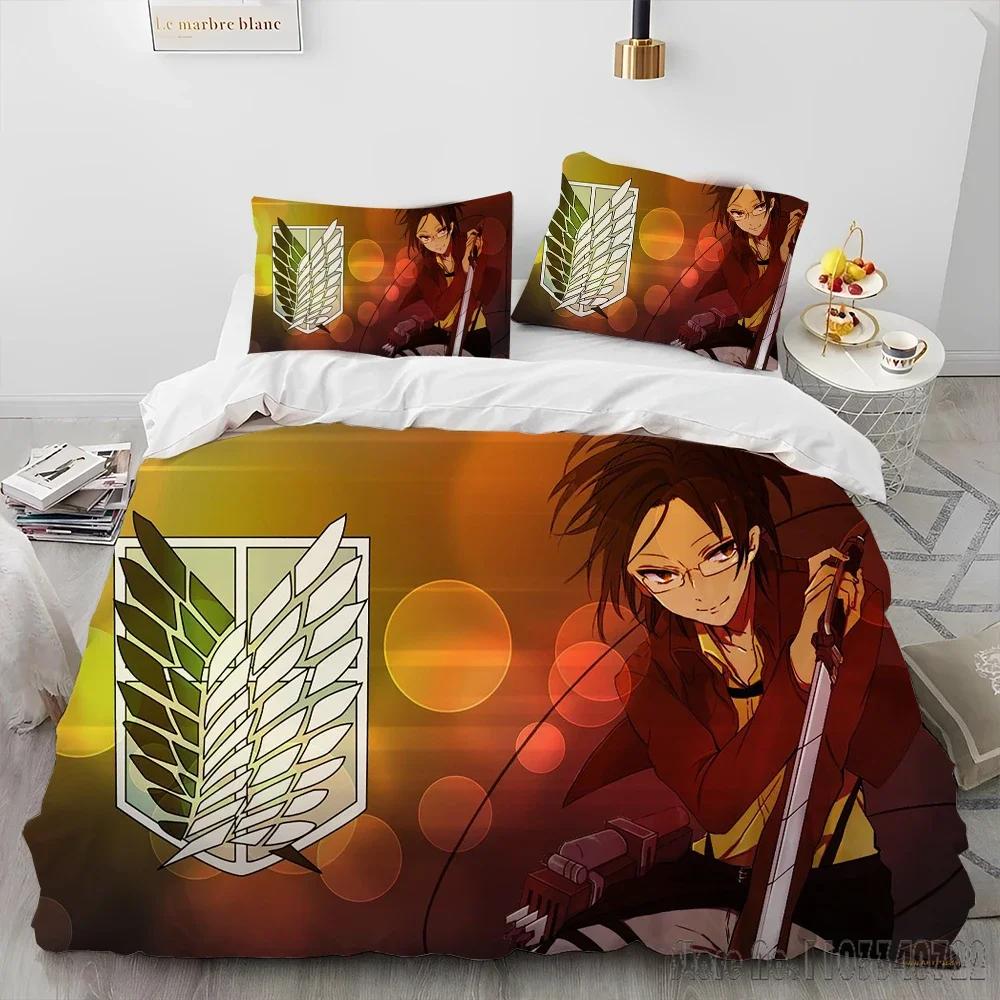 Anime Japonés Ataque a los Titanes Juego de Funda Nórdica HD Funda Nórdica para Niños Juegos de Cama Ropa de Cama Decoración de Dormitorio