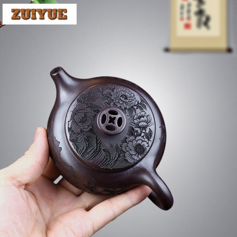 220ml Handmade Yixing Purple Clay Teapots Handmade Wealth Pot Raw Oreiron Blood Red Sand Tea Maker Kettle Zisha Tea Set Supplies