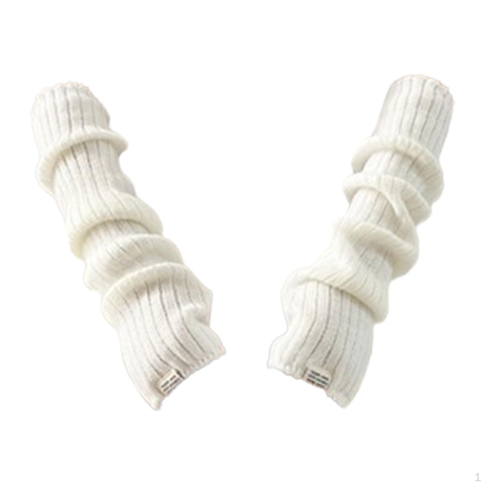 

Рукава для зимы, вязаные перчатки с отверстием для большого пальца white