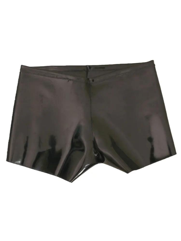 Sexy Cloth Latex Pvc Shiny Boxer Men'S Fashion Underwear Tigth Lingeries Pu Leather Man Underpants Stage Club Panties Male