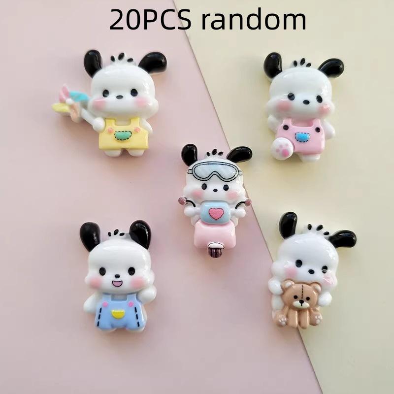 

20/100PCS Cartoon Dog Resin Accessories Handmade DIY Cream Droplet Phone Case Hair Clip Keychain Material