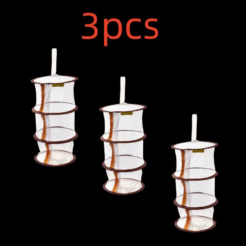 Zipper Bra Drying Basket 3 Layers Drying Rack Net Herb Drying Black Mesh Hanging Dryer Rack for Plant Hydroponics Flowers