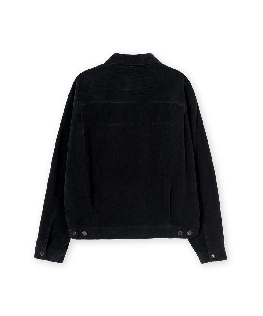 Brownyard Washed Corduroy Trucker Jacket, Black