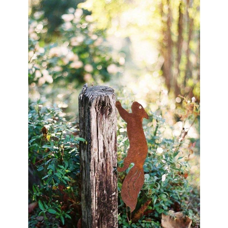 Vintage Gusseisen Baumstumpftisch mit Eichhörnchen-Ausschnitt Patio Gartendekor Geschenk
