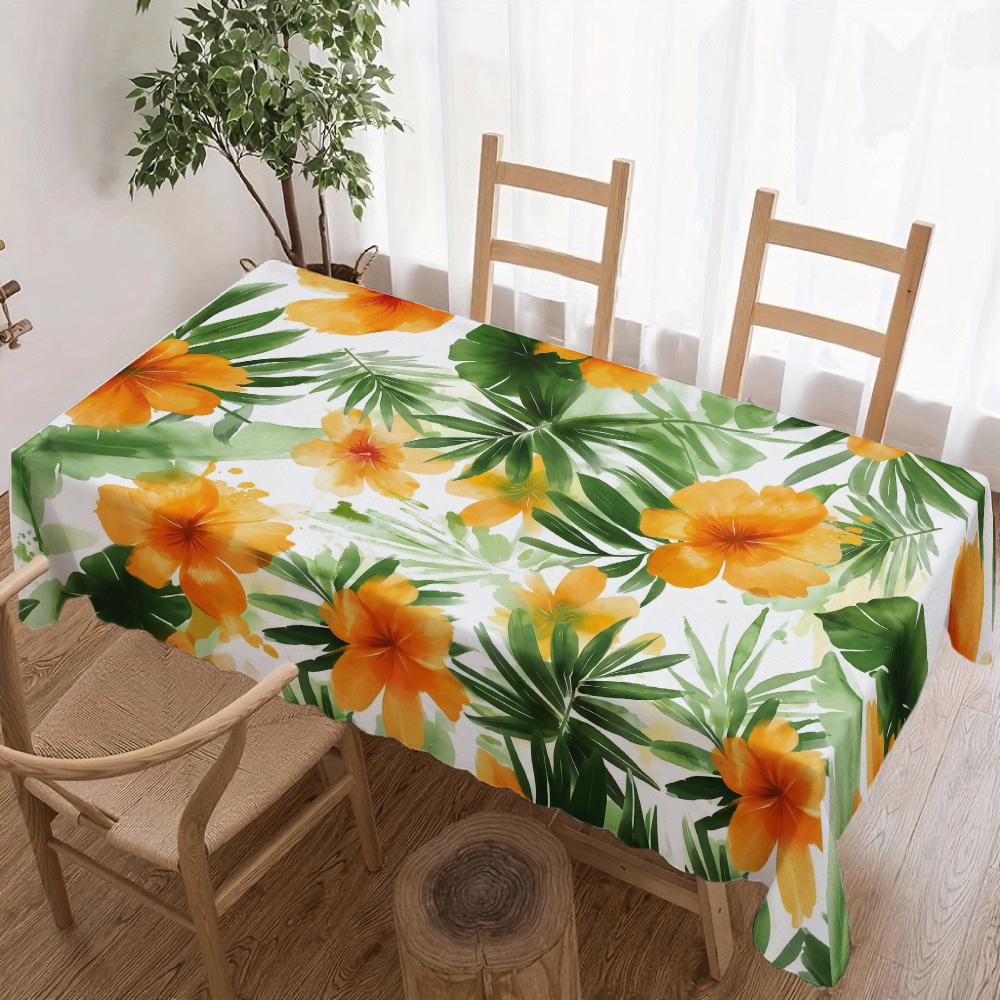 Tropical Floral Rectangle Tablecloth for Table Decor Kitchen Dining Patio Waterproof Reusable Tablecloths for Table Dining Room 90x140cm