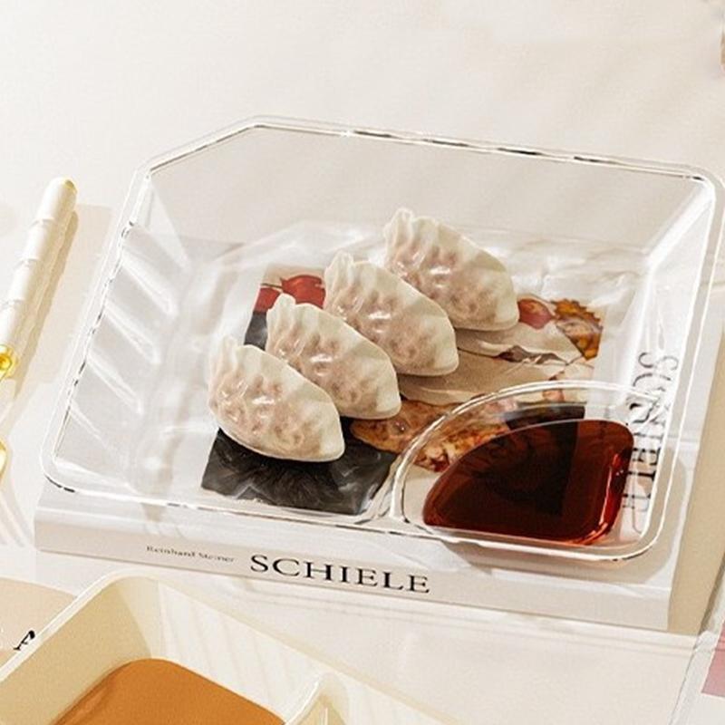 Dish Transparent Dumpling Plate With Vinegar Discs Vinegar Dishes Sushi Breakfast Dried Fruit Snack Spitting Dish