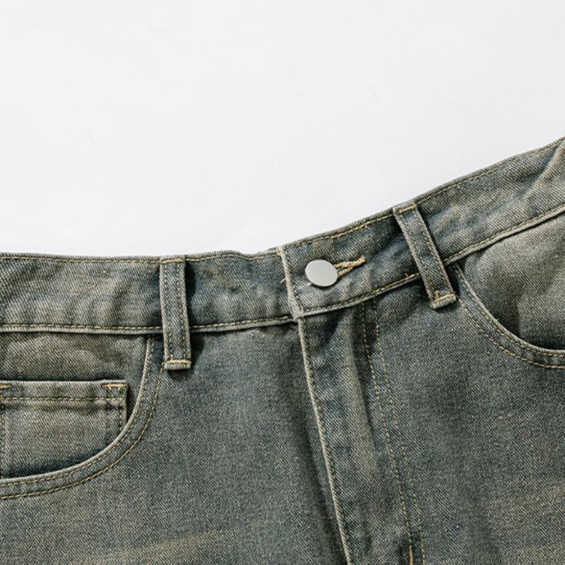 Spring and Autumn Men's New American Style Retro Loose Split Design Jeans