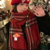 Wrap up the warmth~ Christmas new red plaid scarf women's autumn and winter versatile warm scarf large version shawl