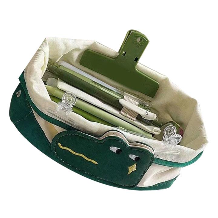 Large Pen Bag Cute Animal Style Stain Resistant Polyester  Large Pencil Case for School Offic