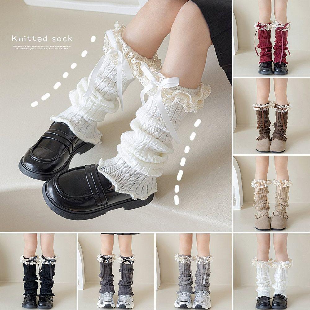 Harajuku Einfarbig Kinder Spitzenstulpen Spitzenbesatz Süßer Stil Fußbedeckung Gestrickt Lolita-Stil Socken Lolita-Stil