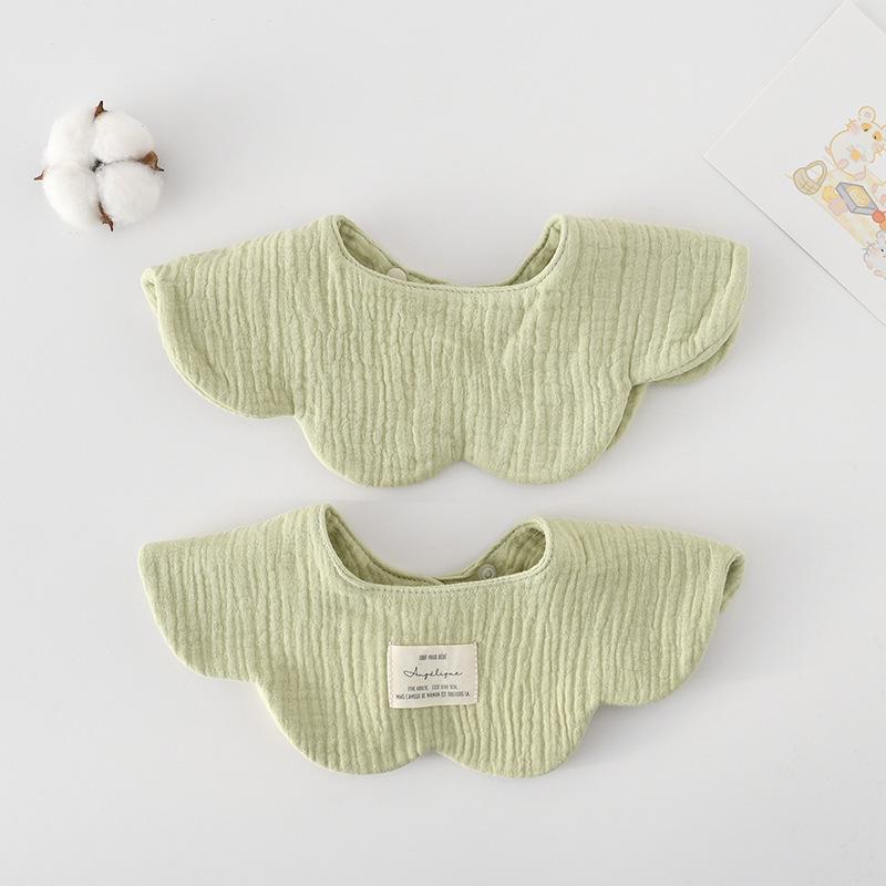 Śliniak dla niemowląt z czystej bawełny w stylu koreańskim, jednolity kolor, dwustronny, zapobiegający ulewaniu, Klasa A