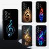 Treble Clef Art Music Case For Samsung S22,S25,S24,S23,Ultra,FE,S20,S10,Plus,S21,S9,Lite,Soft Silicone Black