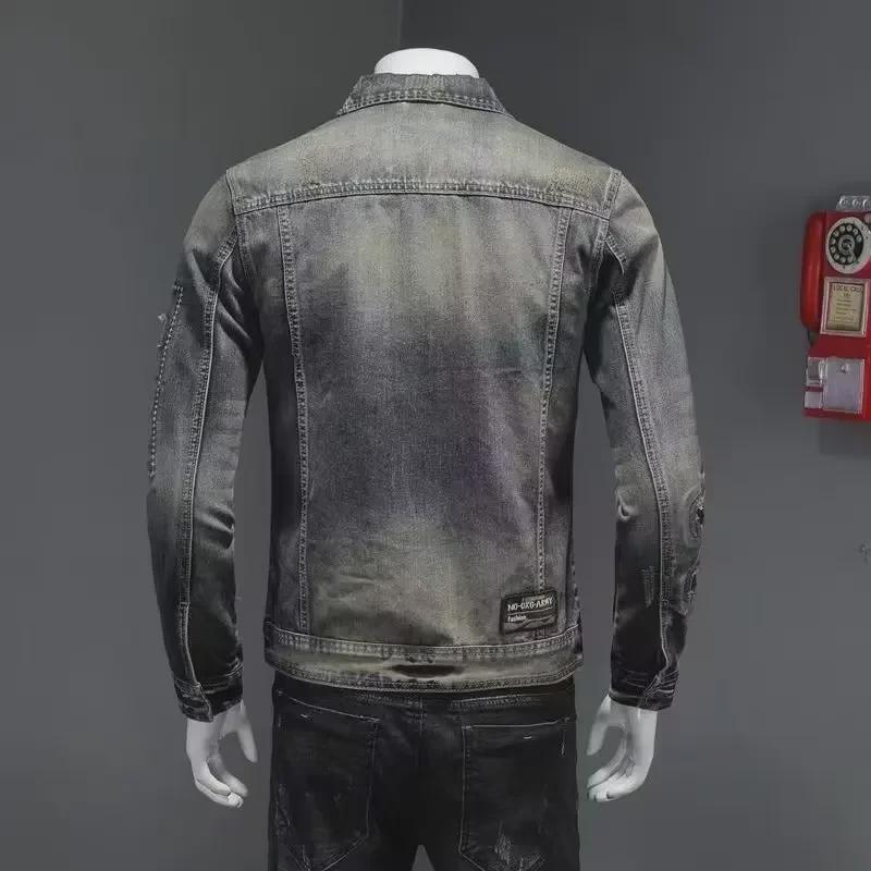 Herren 2023 Marvel Venom Slim Ripped Denim Motorradjacke - Retro Europäischer & Amerikanischer Stil