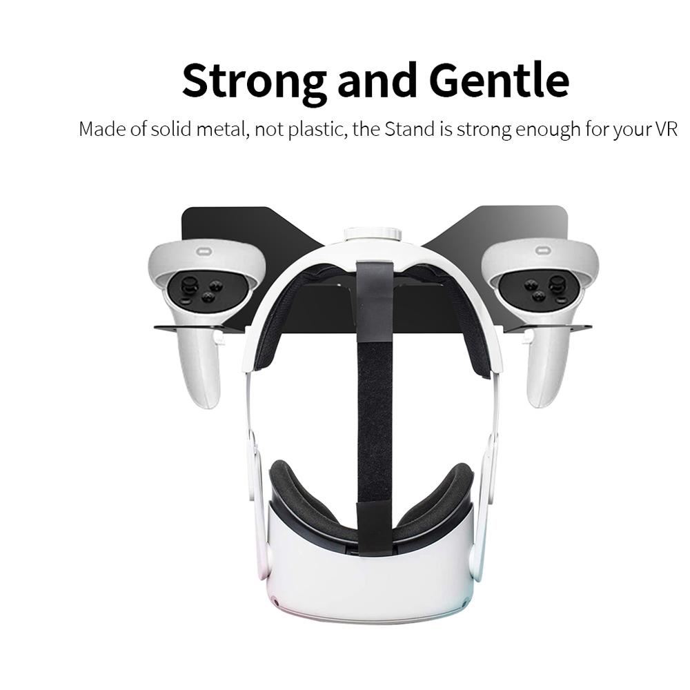 

JYS JYS-MQ005 Wall Mounted Hook Stand VR Headset Controller Holder Storage Rack for Oculus Quest 2/PS VR White