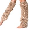 1Pair Leg Warmers 40x34cm Warm Brown Stockings Elastic Cute Deer Print Winter Leg Warmers For Women Teen Girls Costume Leg Cover