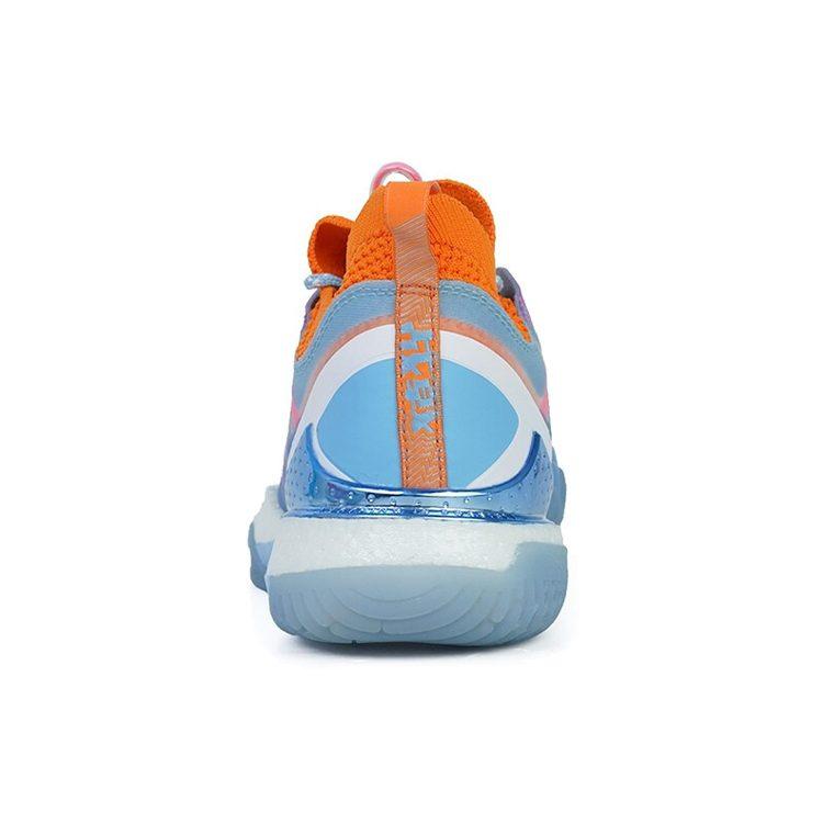 Li Ning Badminton Schuhe Damen Niedrig geschnitten Blau/Orange AYAQ014-2