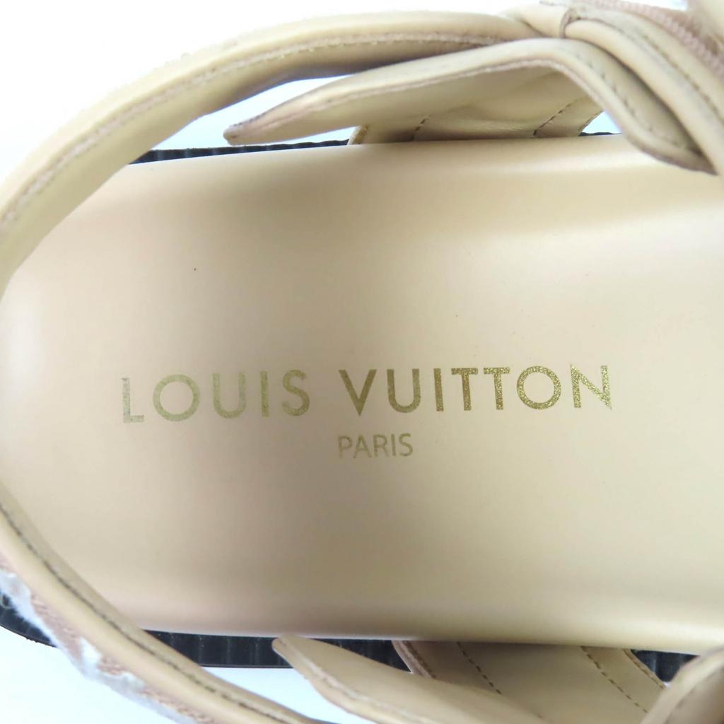 Great LOUIS VUITTON Sandals LV Sunset beige Monogram Jaguar Women 37 1AHNL4 Used