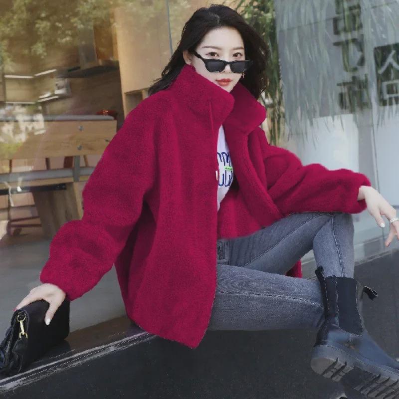 2022 Winter Korean Style High-end Double-faced Cashmere Wool Coat for Women - Medium-length, Fashionable